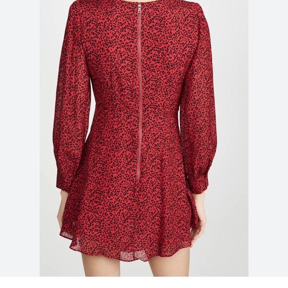 Alice + Olivia Red Animal Print Long Sleeve Dress size 6 - Picture 5 of 8